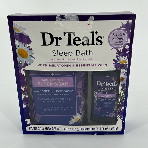 DR TEALS Sleep Bath Lavender & Chamomile Essential Oil  Epsom Salt Foaming Bath - Picture 1 of 10
